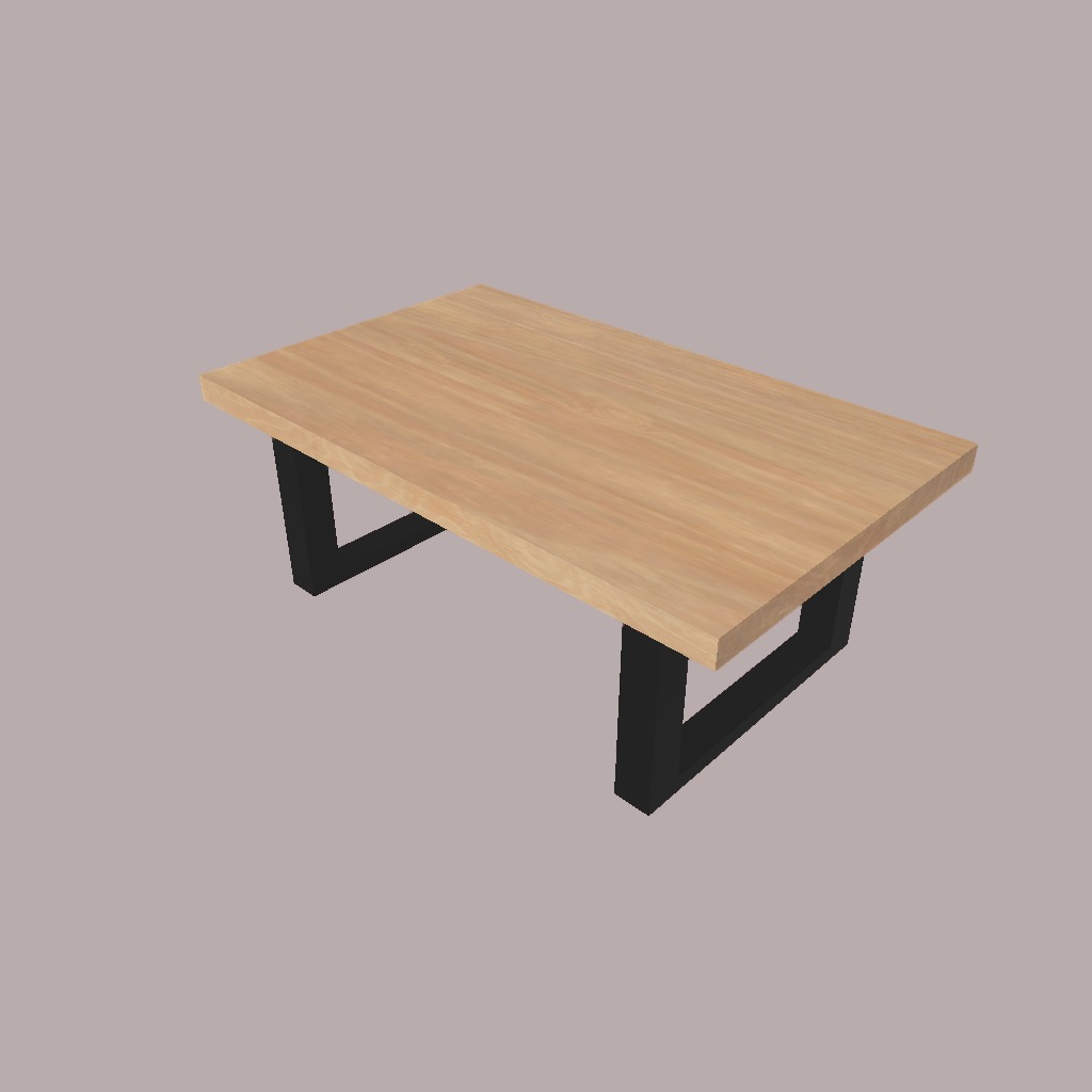 Table and Stool Minimalist Furniture Set LOFT STYLE 3D model_1