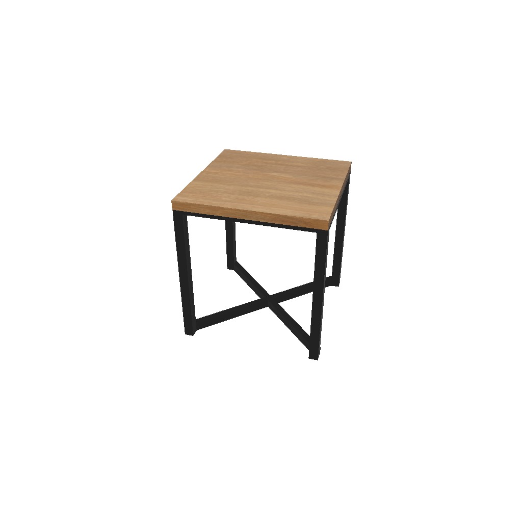 Table and Stool Minimalist Furniture Set LOFT STYLE 3D model_2