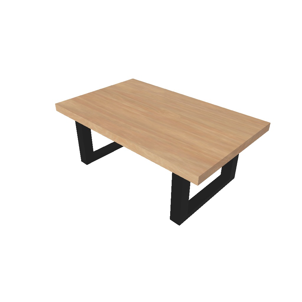 Table and Stool Minimalist Furniture Set LOFT STYLE 3D model_3