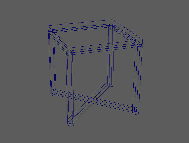 Table and Stool Minimalist Furniture Set LOFT STYLE 3D model_6