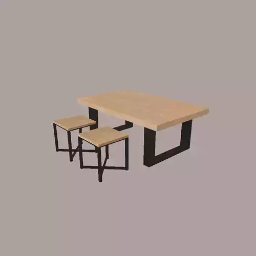 Table and Stool Minimalist Furniture Set LOFT STYLE
