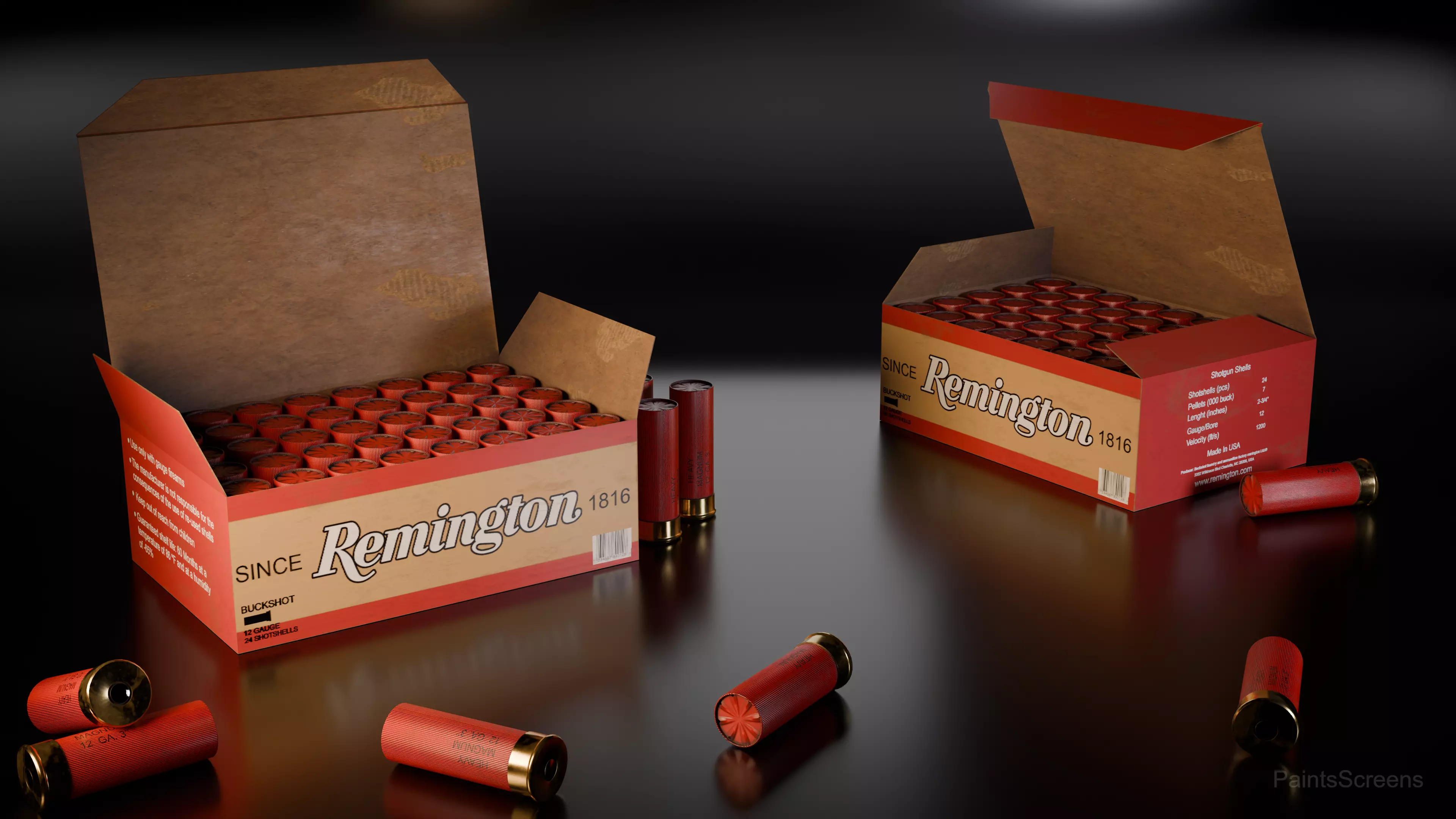 12 Gauge Shotgun Ammo - Game Ready 3D Asset Low-poly 3D model_0