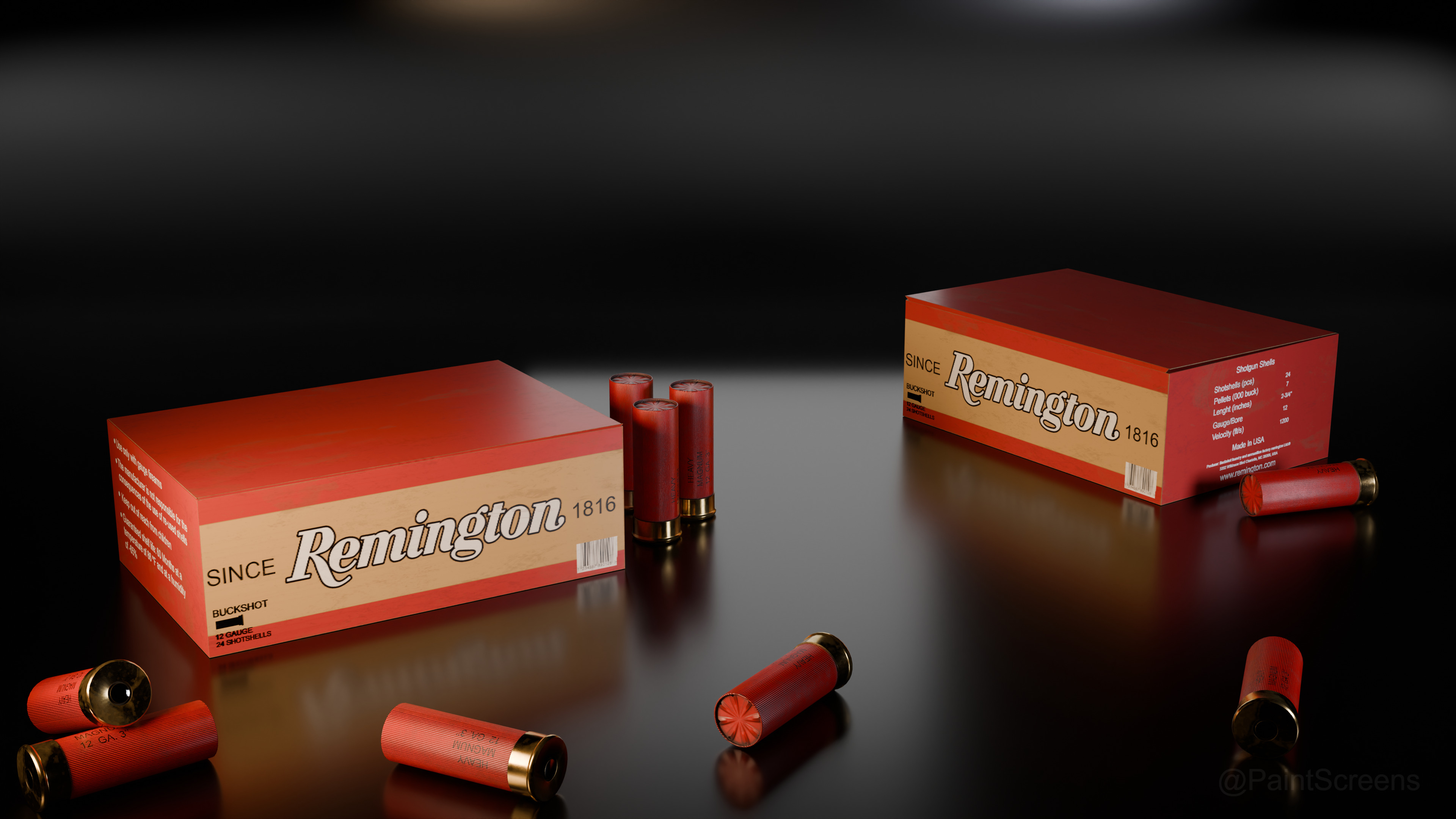 12 Gauge Shotgun Ammo - Game Ready 3D Asset Low-poly 3D model_1