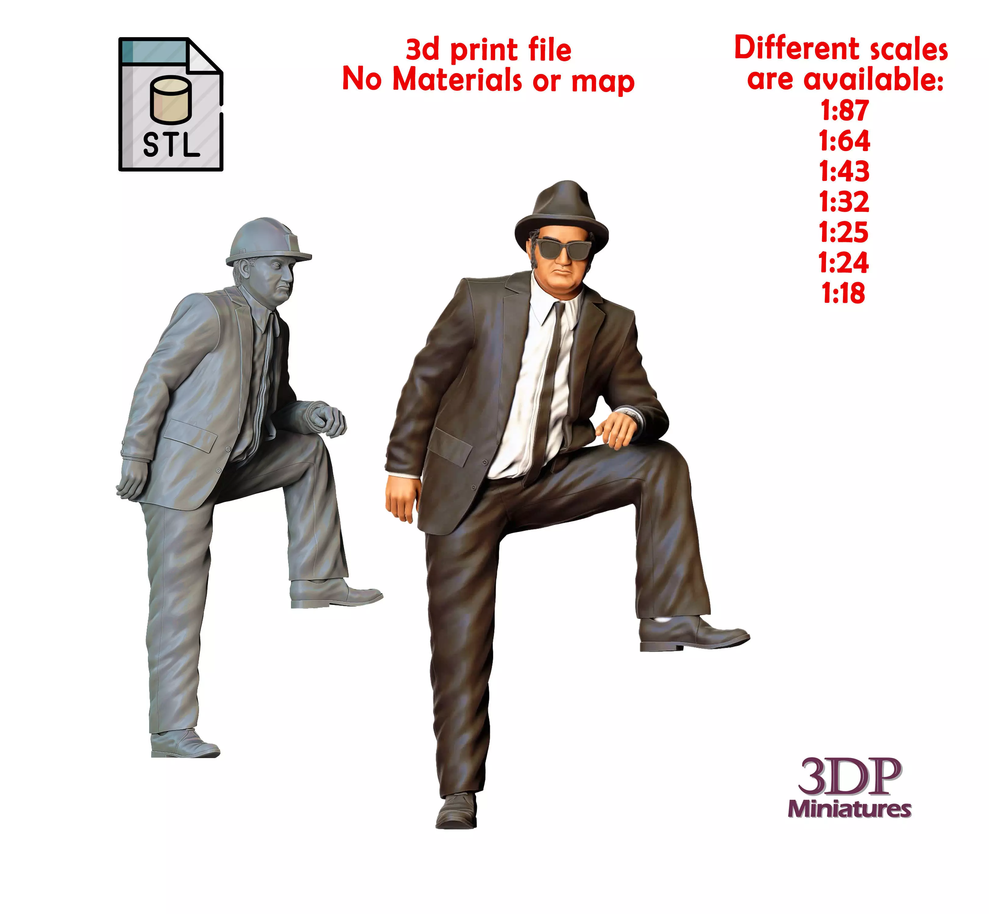 N1 The Blues Brothers Jake Blues 3D print model_0