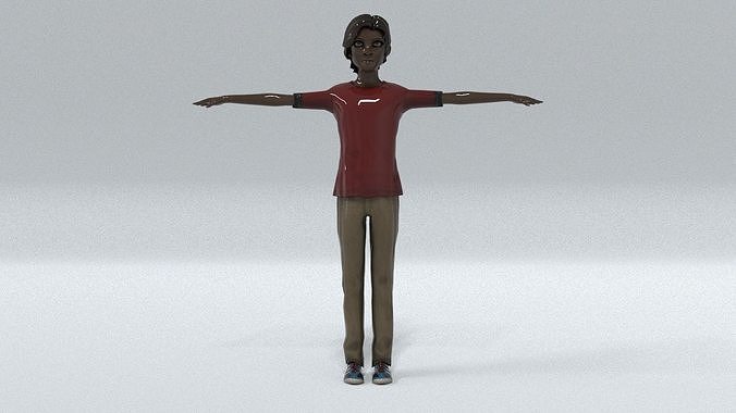 laos Toon Male Teen 2 Low-poly 3D model