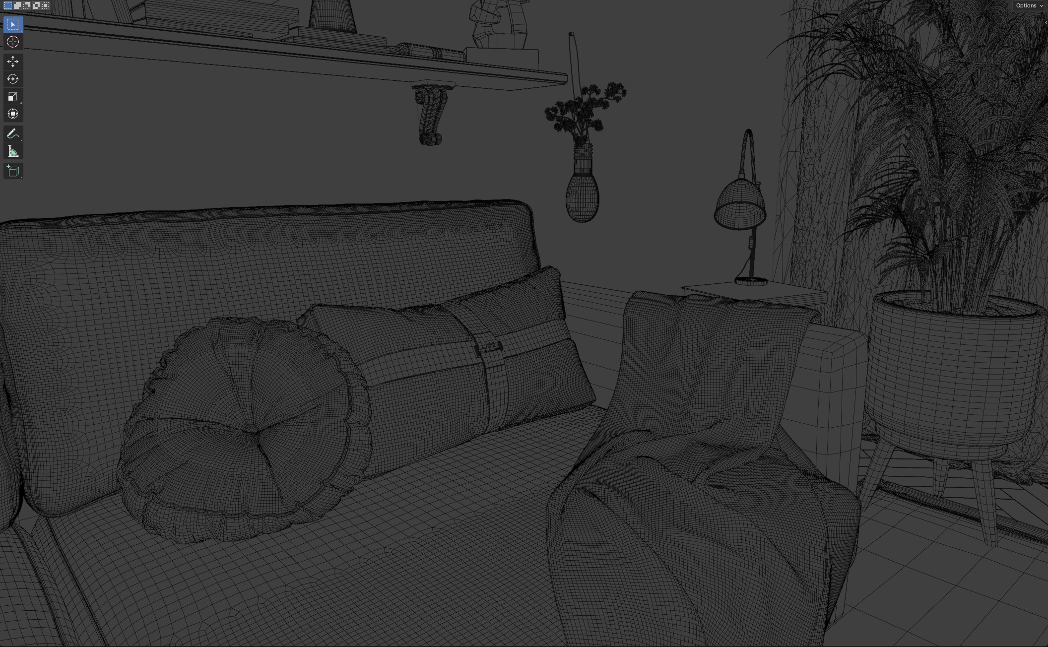 Living Room Interior Scene 3D model_8