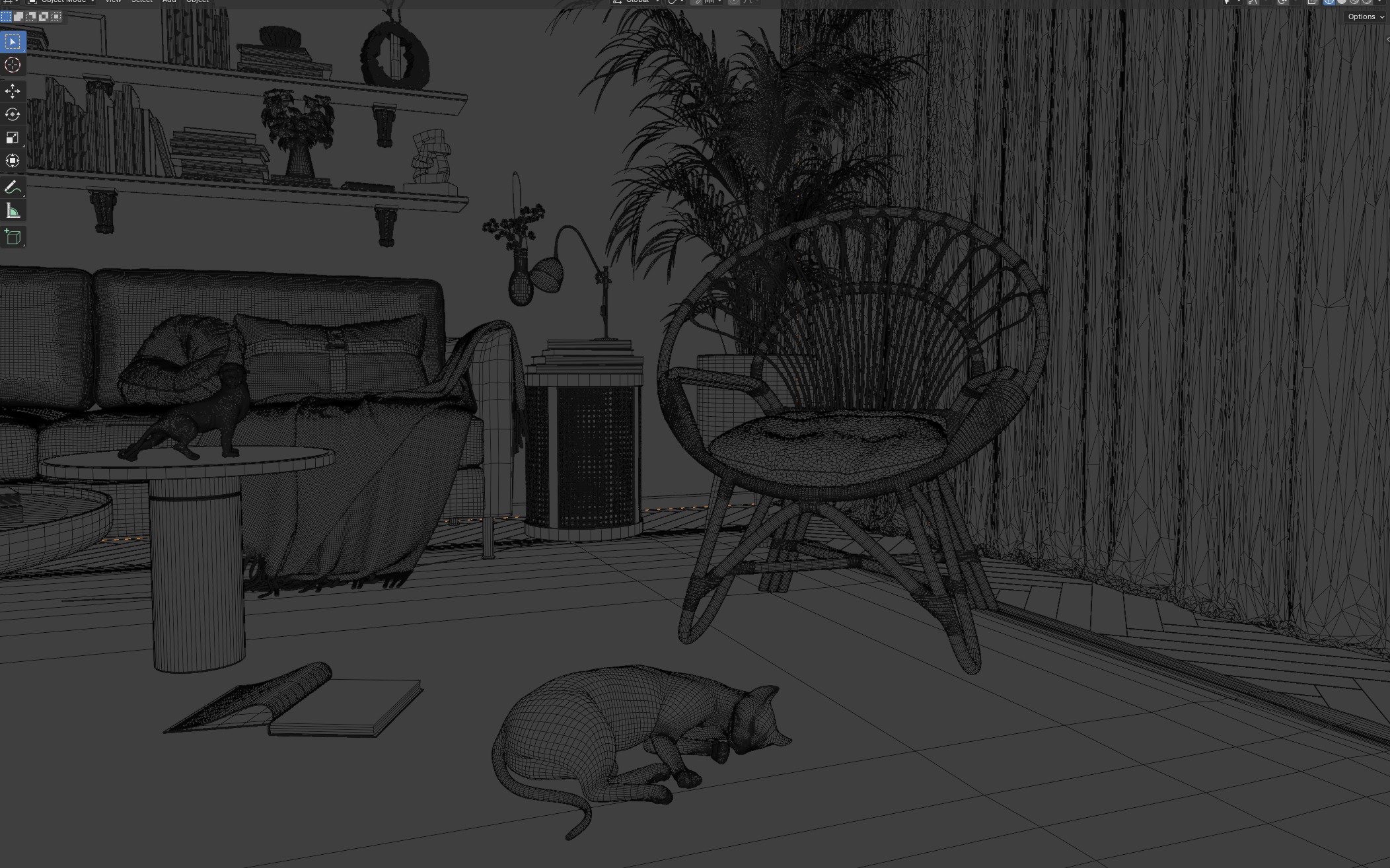 Living Room Interior Scene 3D model_9