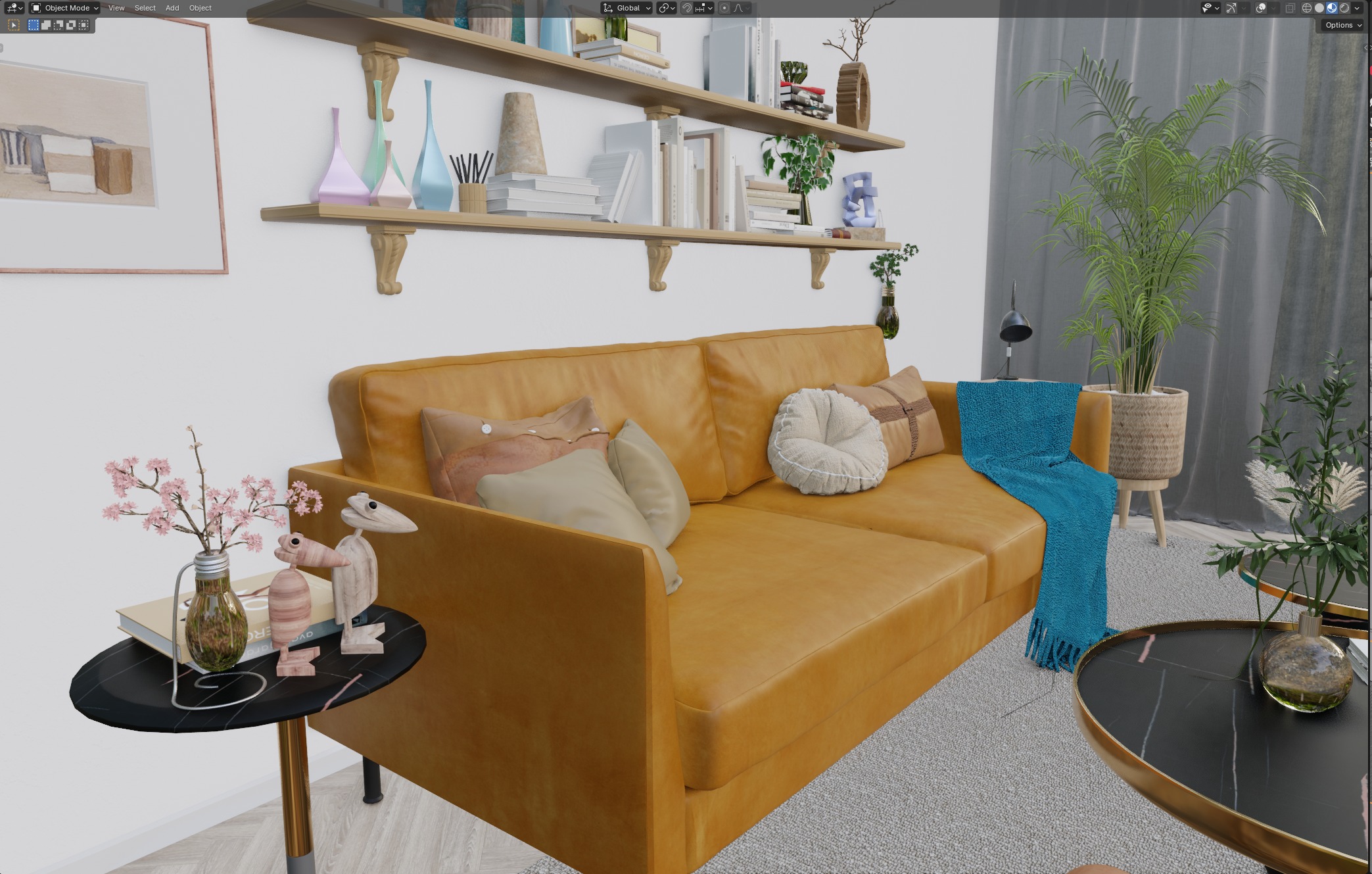 Living Room Interior Scene 3D model_2