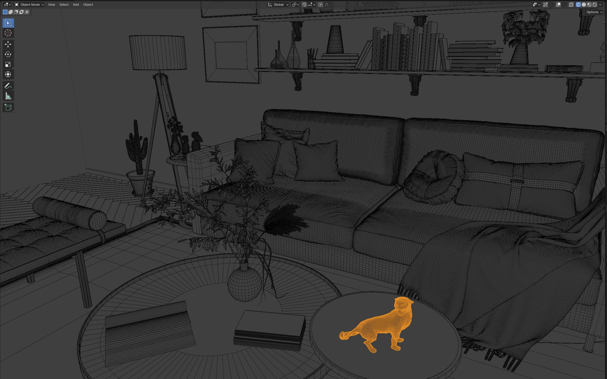 Living Room Interior Scene 3D model_7