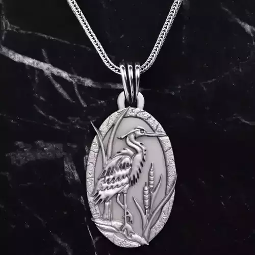 EGRET BIRD PENDANT 3D print model