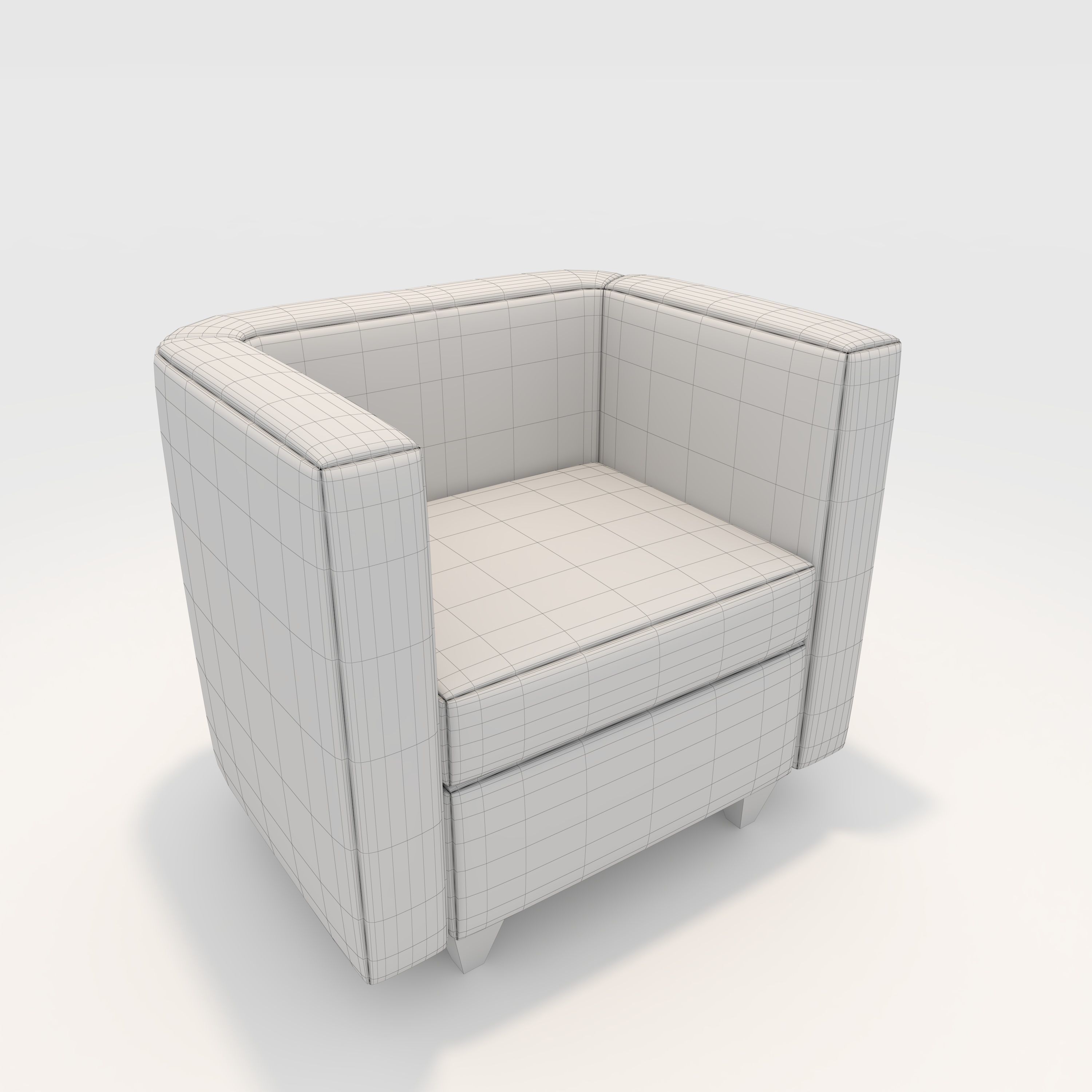 Sofa 1 Seater 4 3D model_1