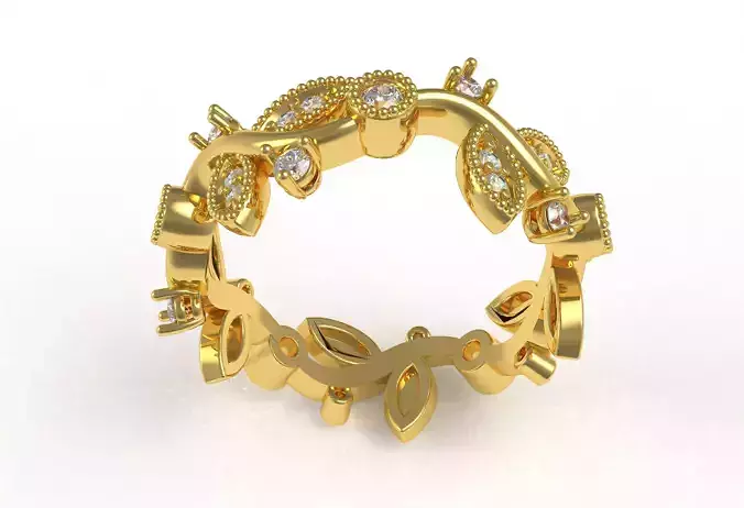 Diamond Leaves Branch Ring for Women