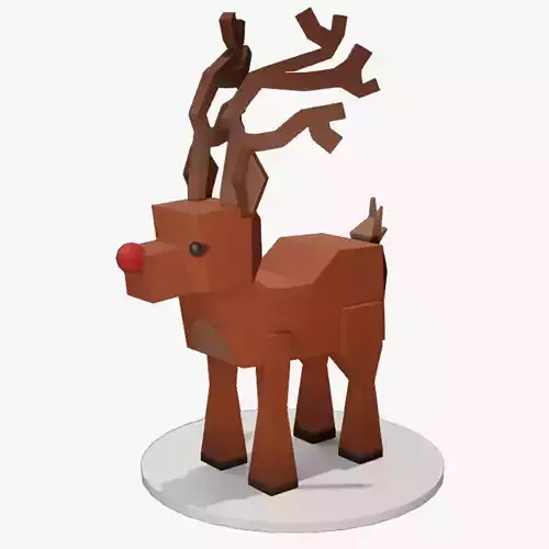 READY TO USE LOWPOLY REINDEER CHARACTER