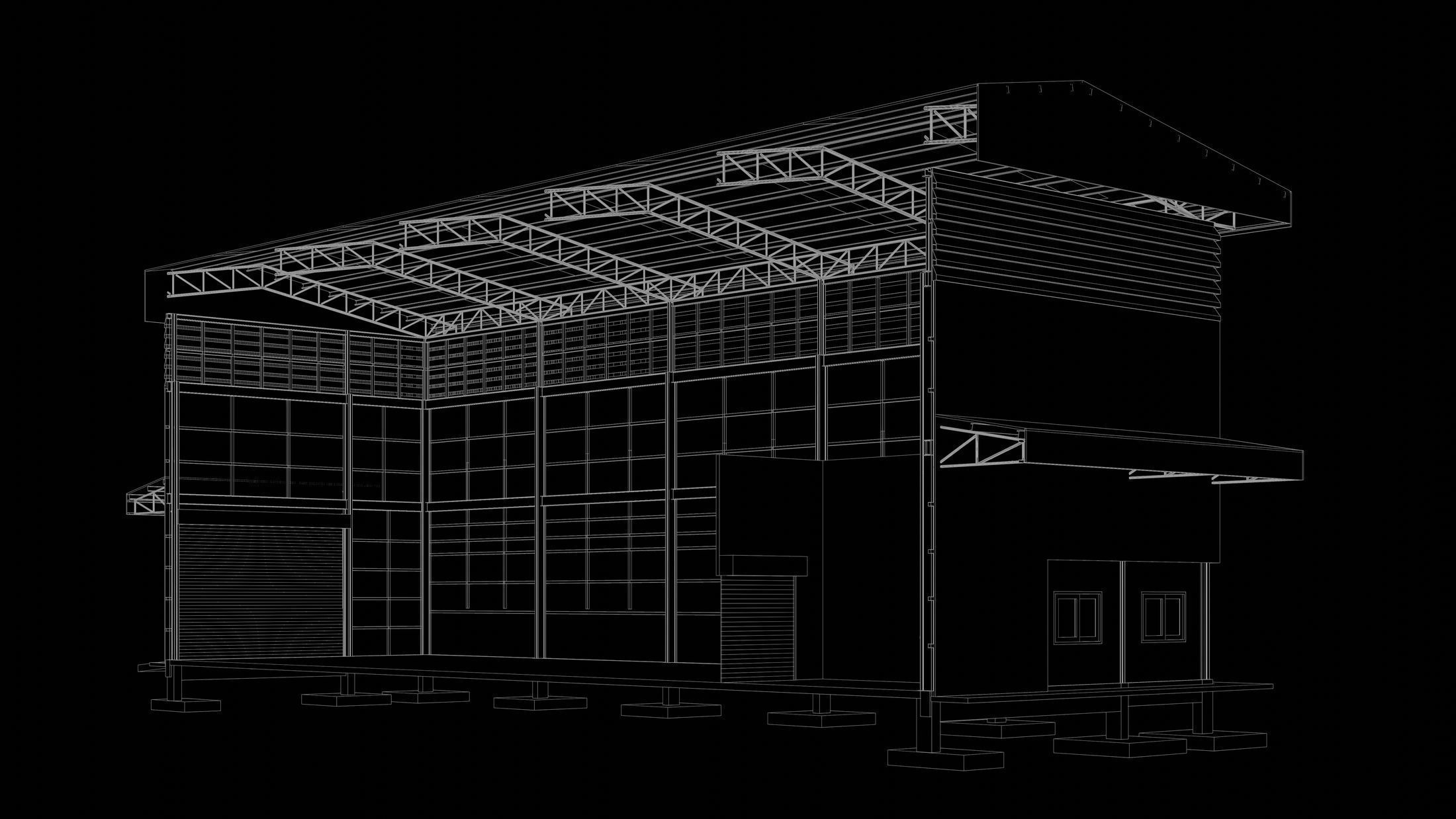 Warehouse in section cut 24i18 3D model_6