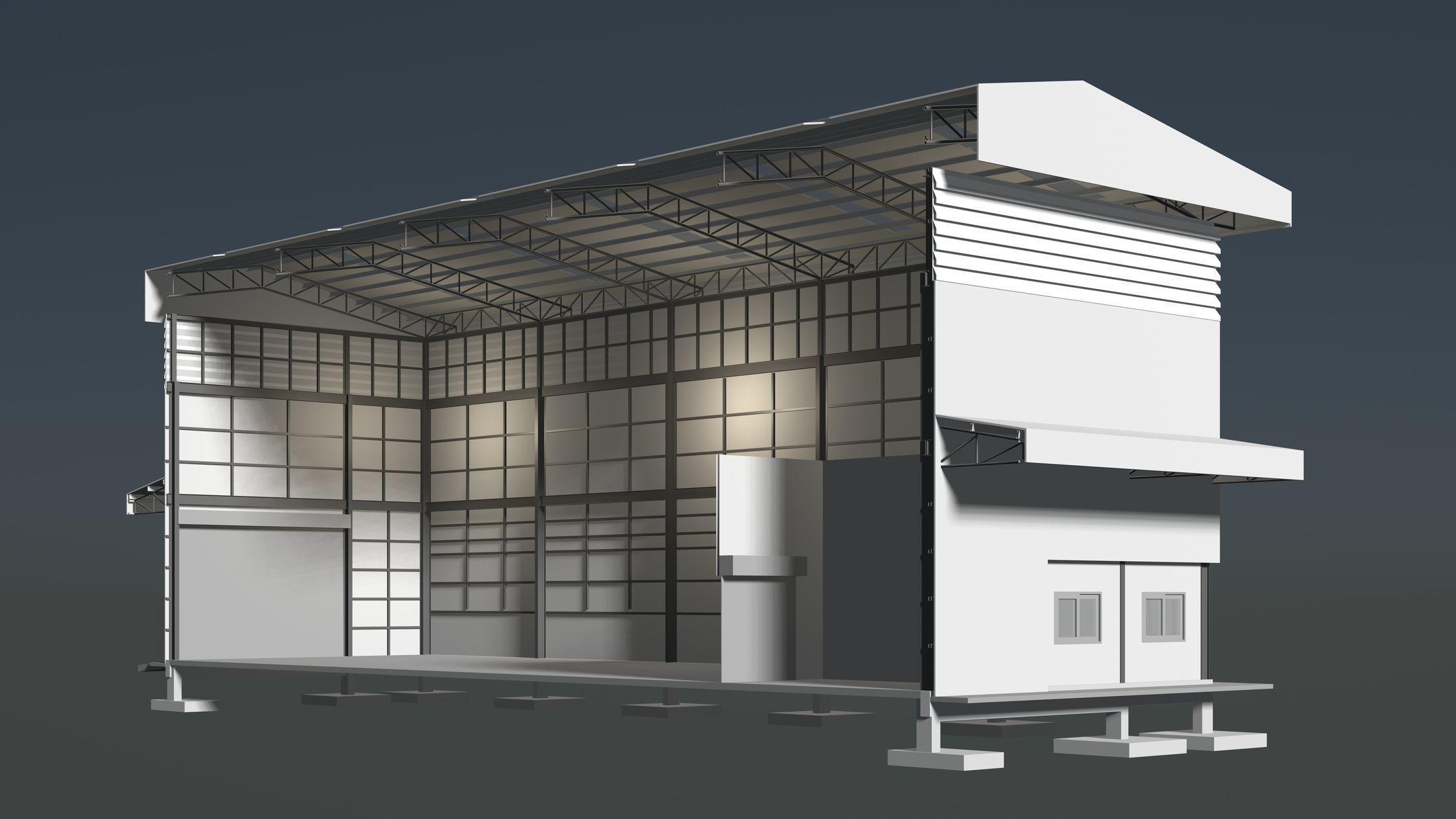 Warehouse in section cut 24i18 3D model_1