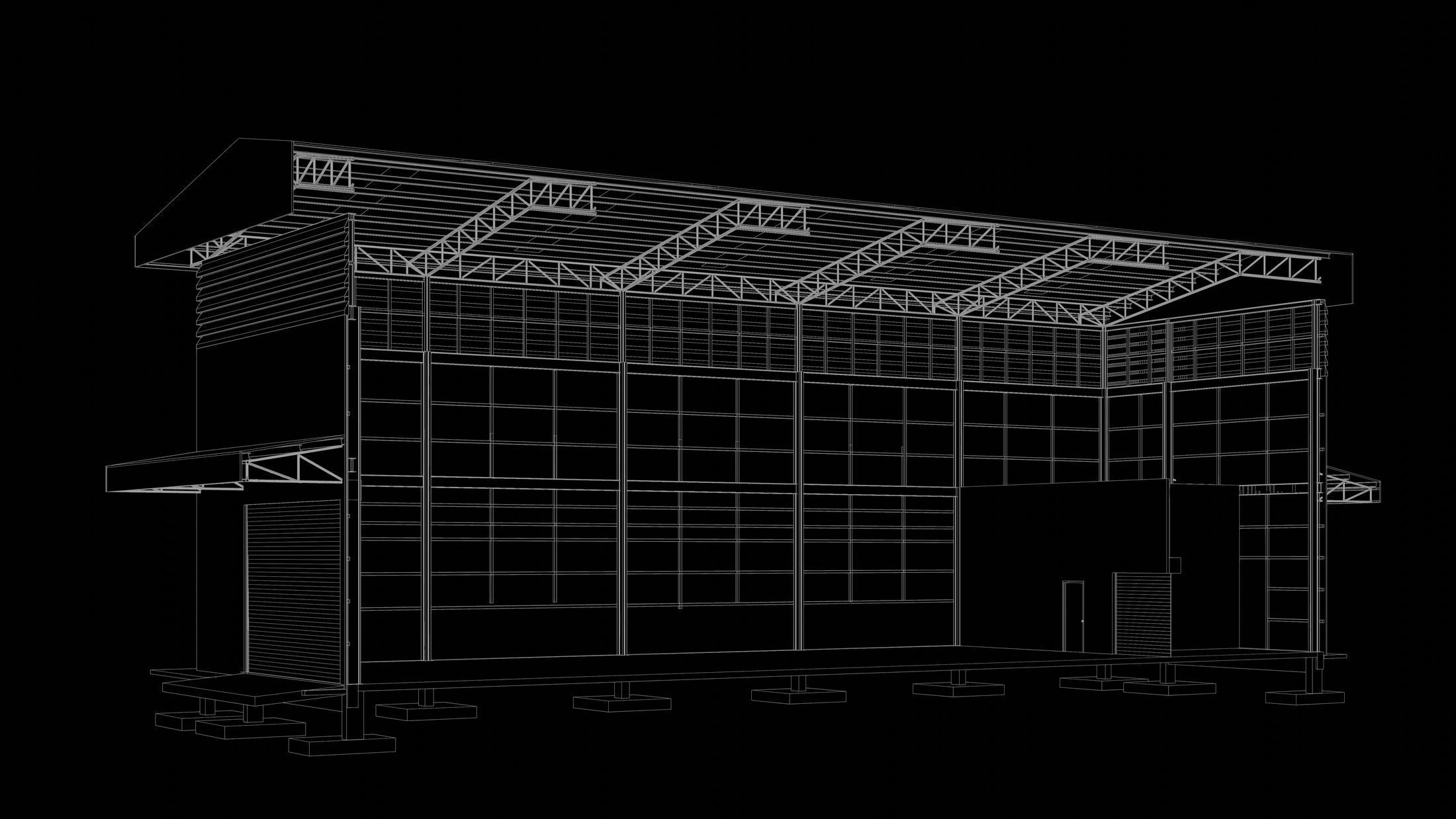 Warehouse in section cut 24i18 3D model_7