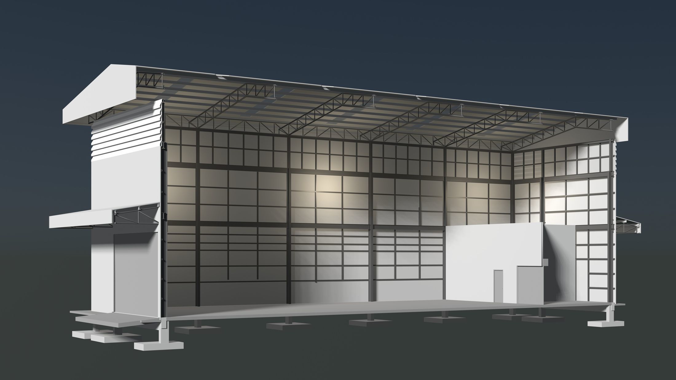 Warehouse in section cut 24i18 3D model_2