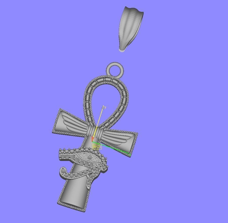 Evil Eye Cross Pendant Necklace 3D print model_35