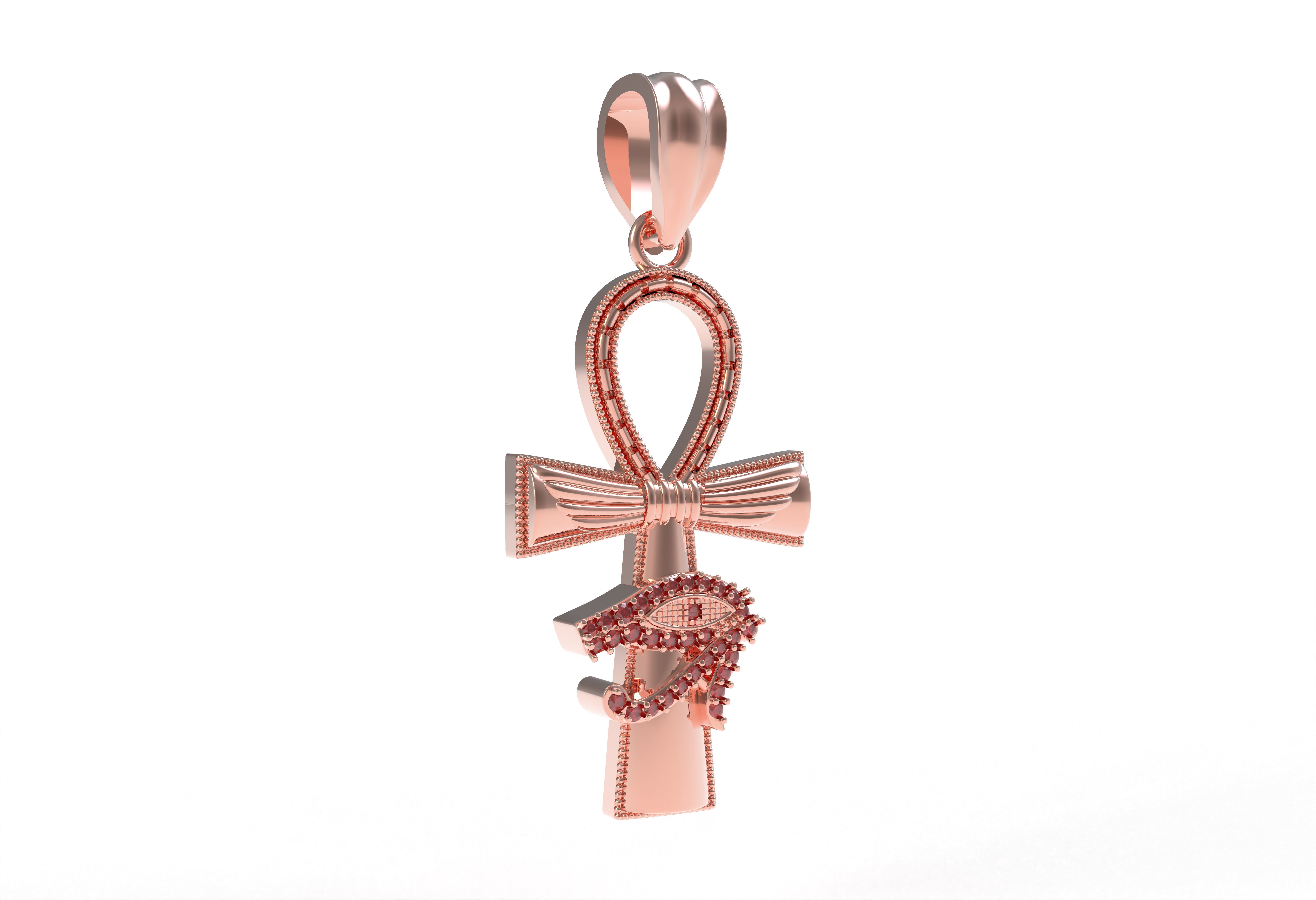 Evil Eye Cross Pendant Necklace 3D print model_14