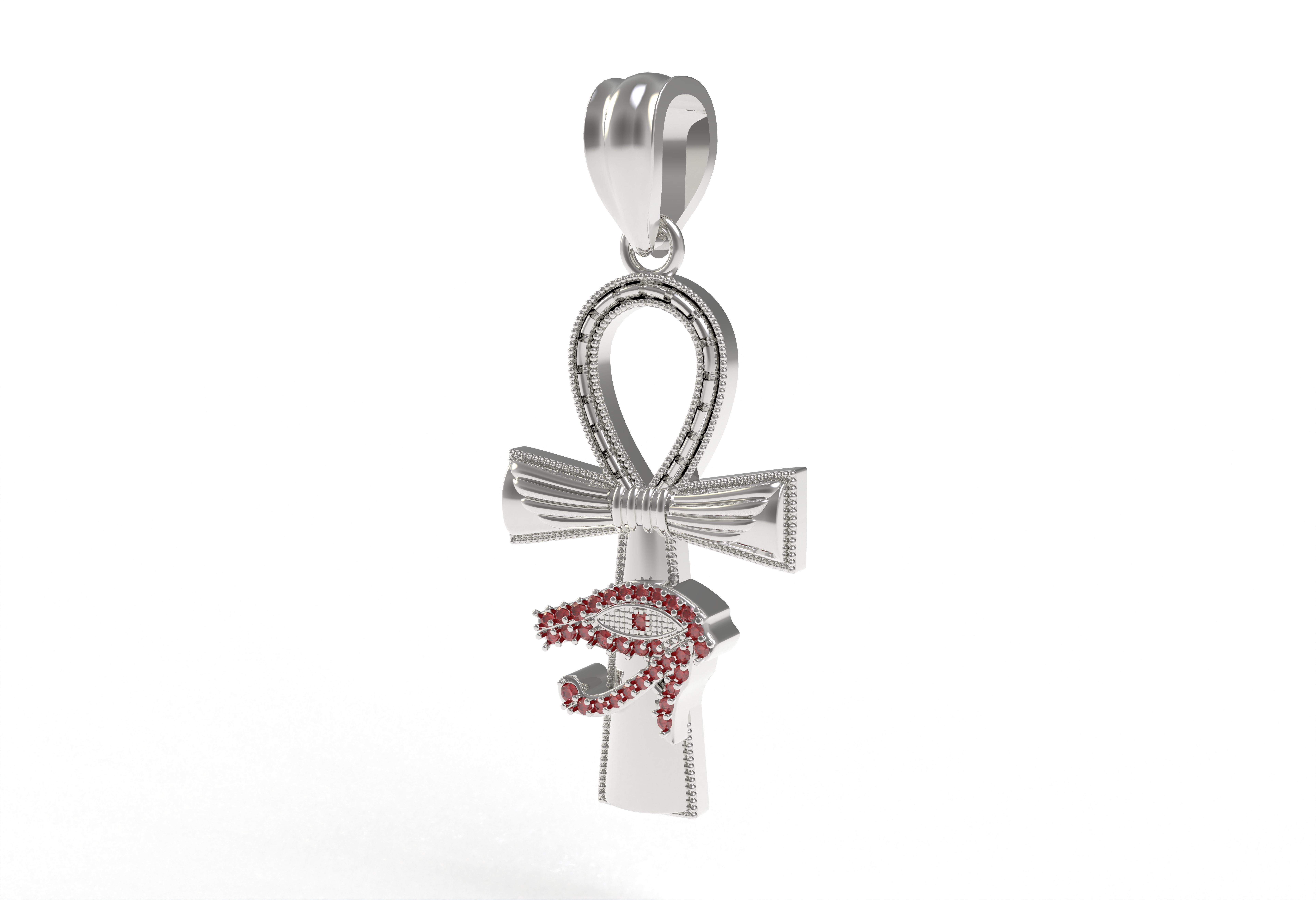 Evil Eye Cross Pendant Necklace 3D print model_9