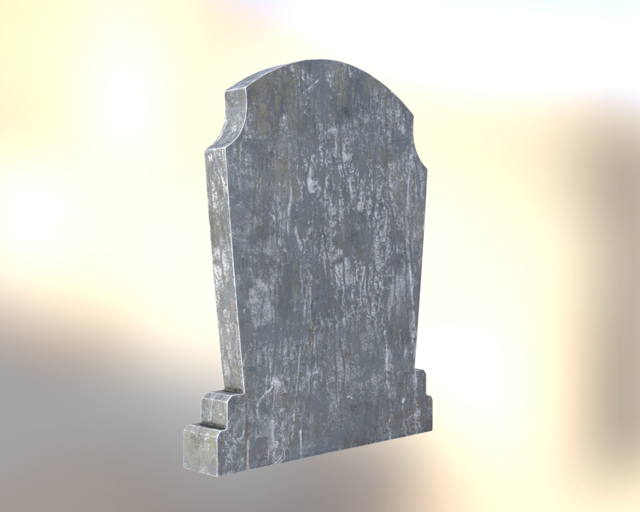 Halloween Tombstone Realistic Low-poly 3D model_9