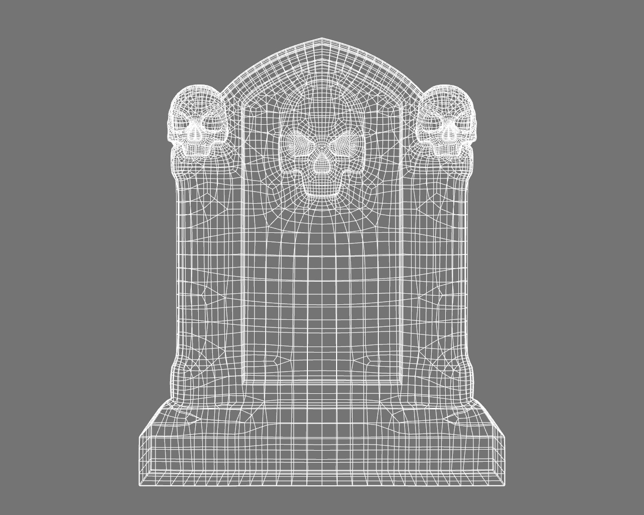 Halloween Tombstone Realistic Low-poly 3D model_16