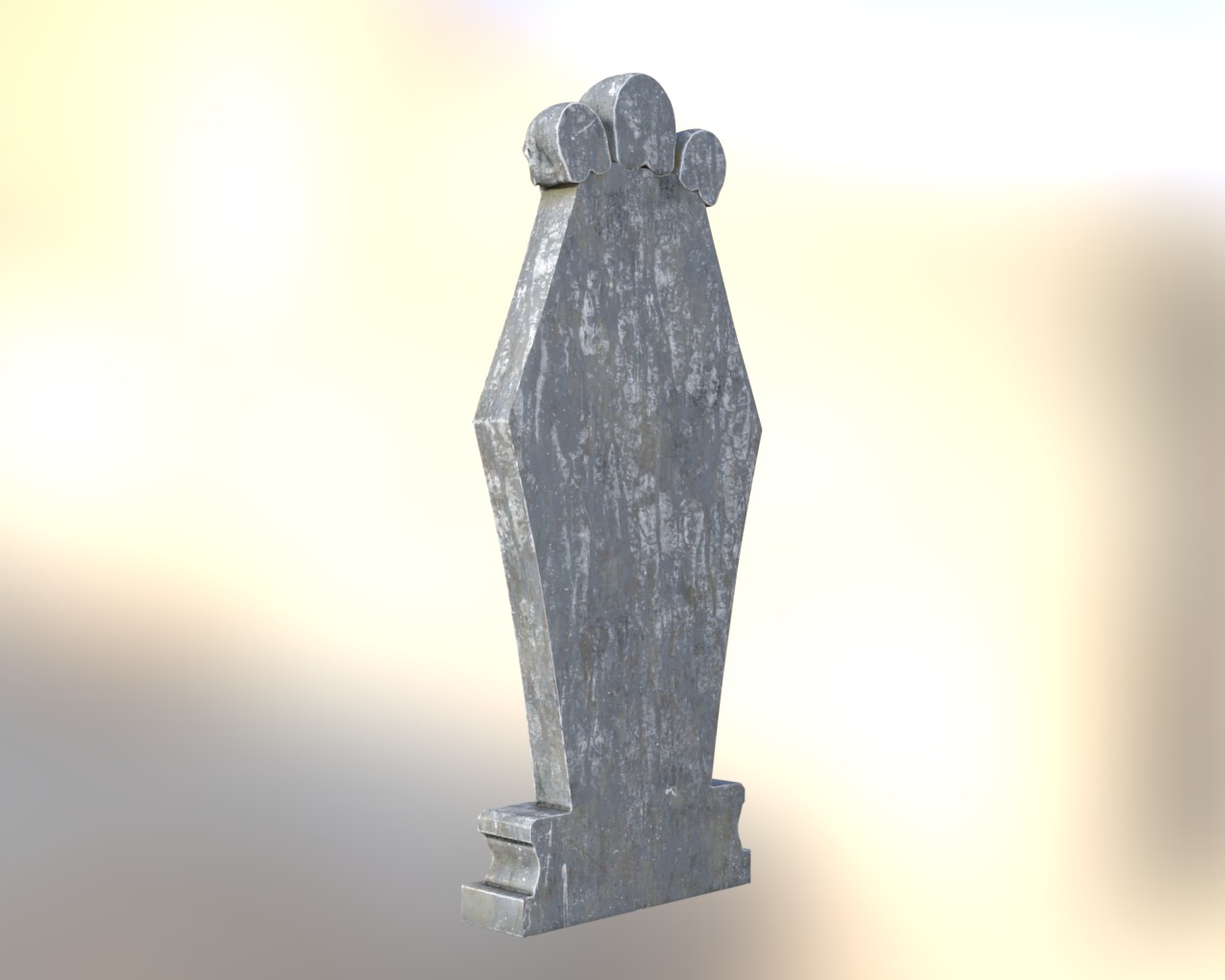 Halloween Tombstone Realistic Low-poly 3D model_12