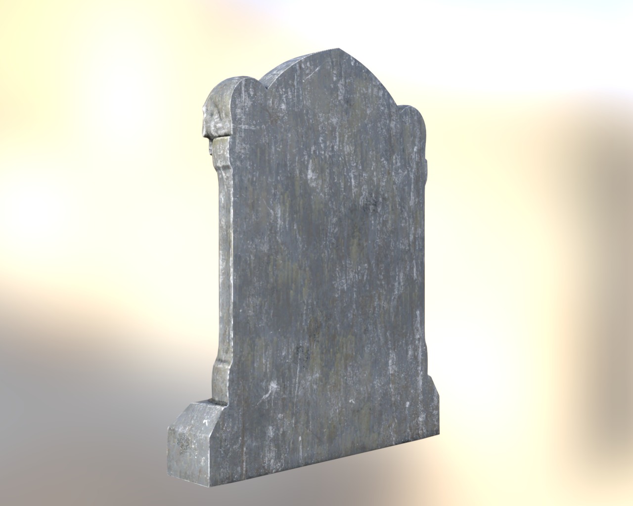 Halloween Tombstone Realistic Low-poly 3D model_7