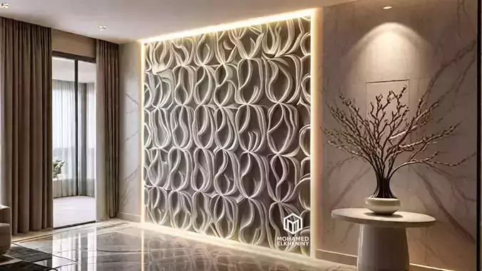 modern panel wall decor set wall relief mural CNC 77 