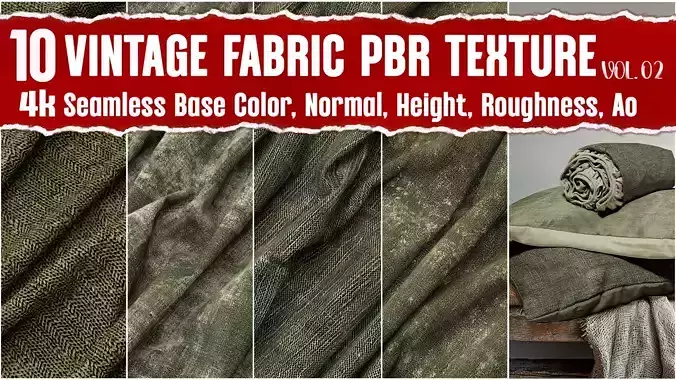 Vintage Fabric VOL024K Seamless PNG PBR Textures