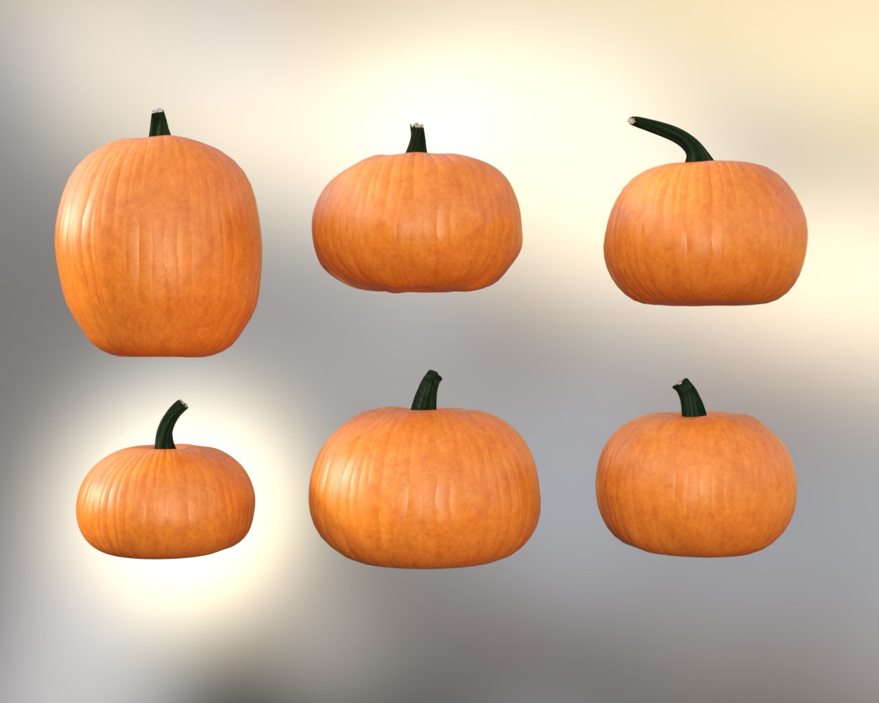 Halloween Pumpkin Pack Low-poly 3D model_3