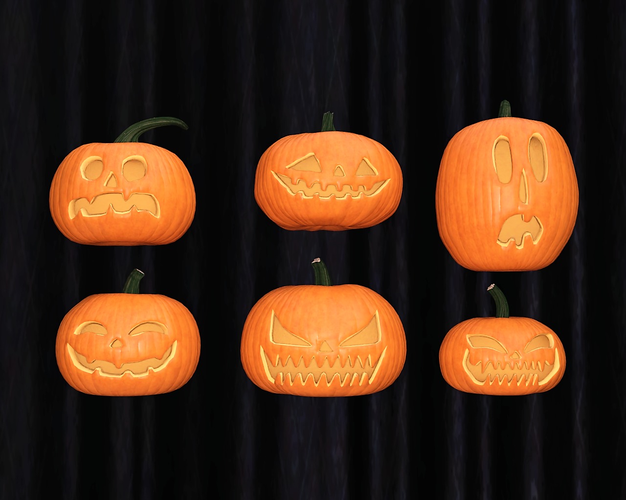 Halloween Pumpkin Pack Low-poly 3D model_2