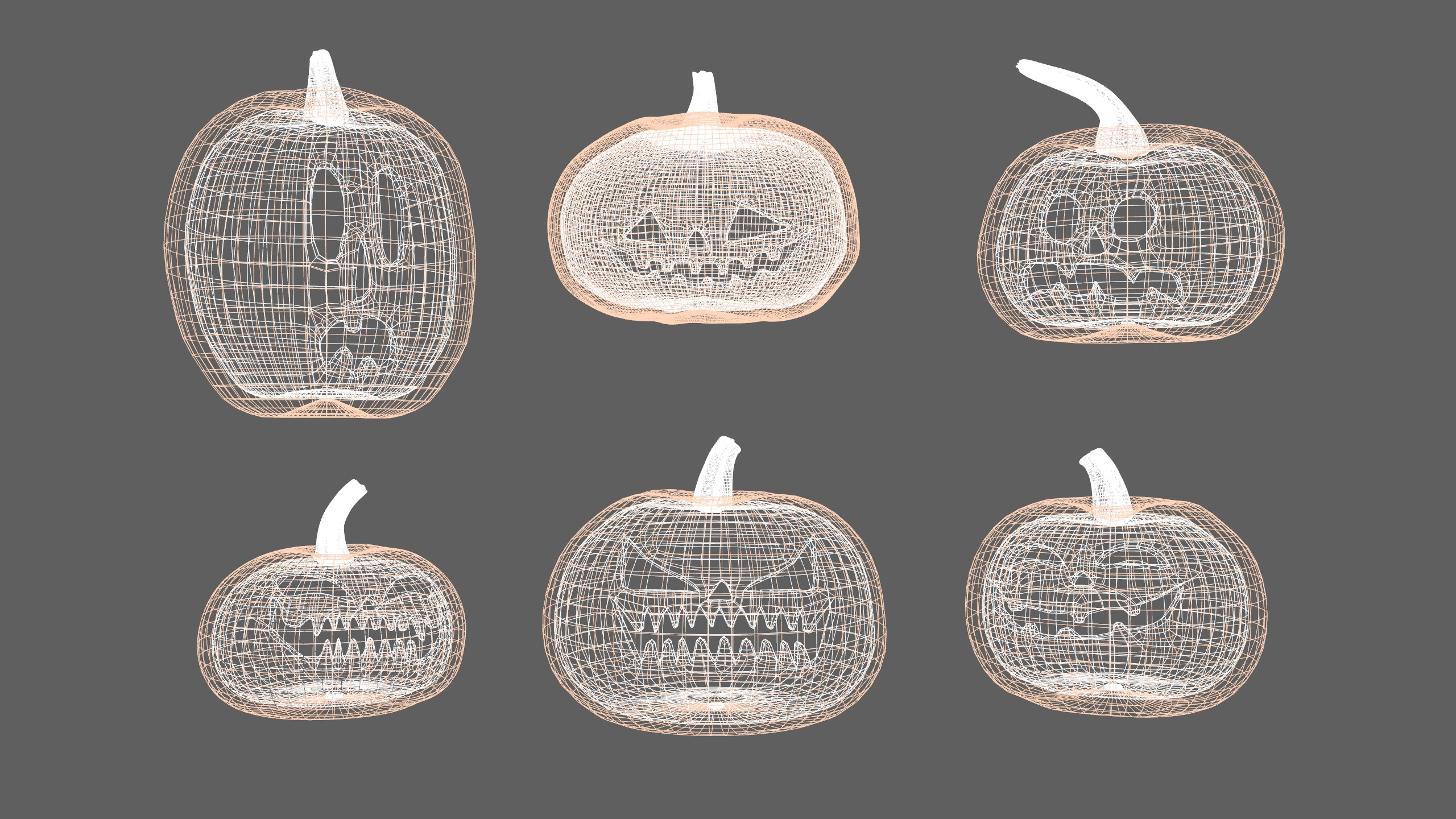 Halloween Pumpkin Pack Low-poly 3D model_18