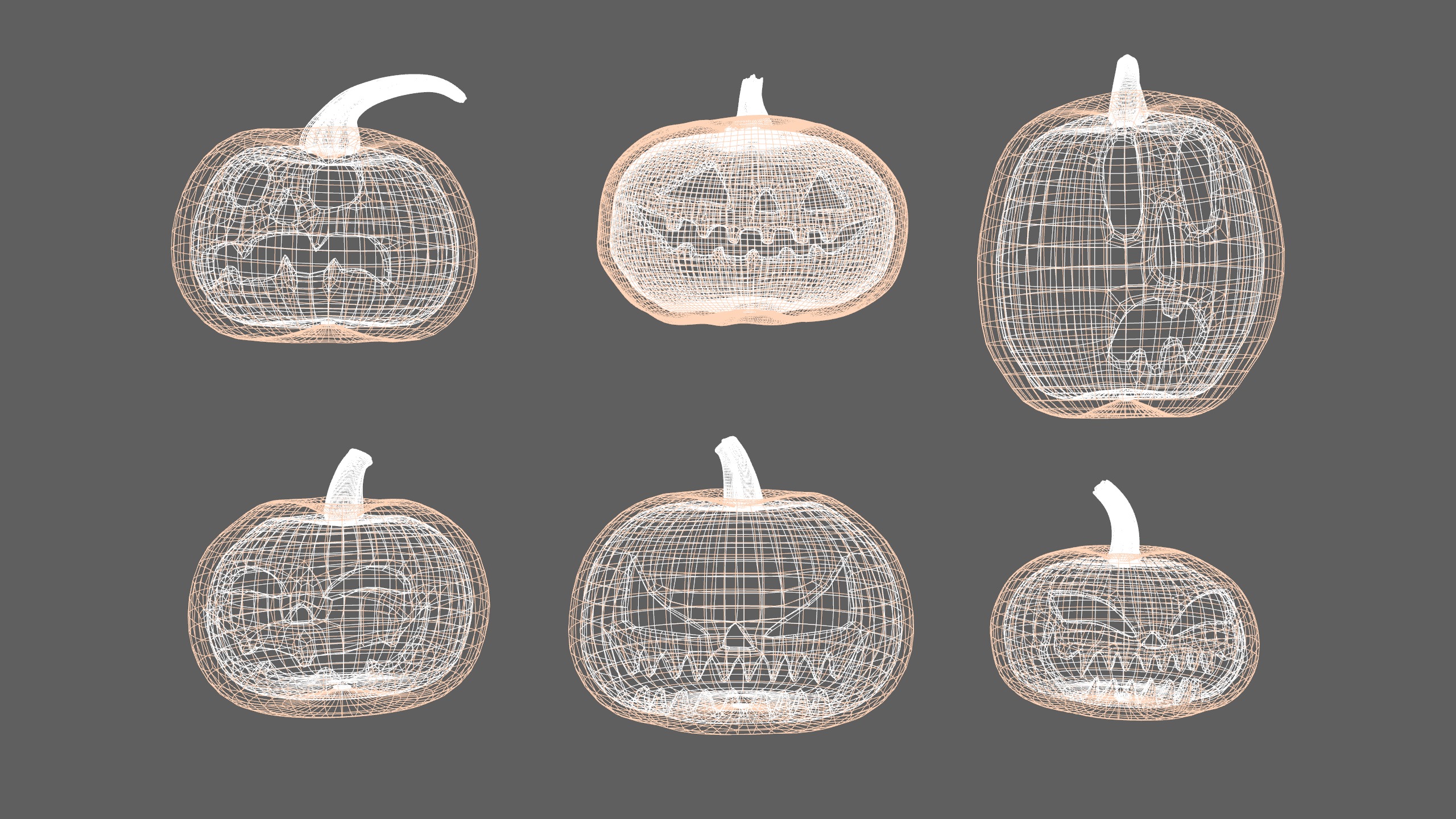 Halloween Pumpkin Pack Low-poly 3D model_17
