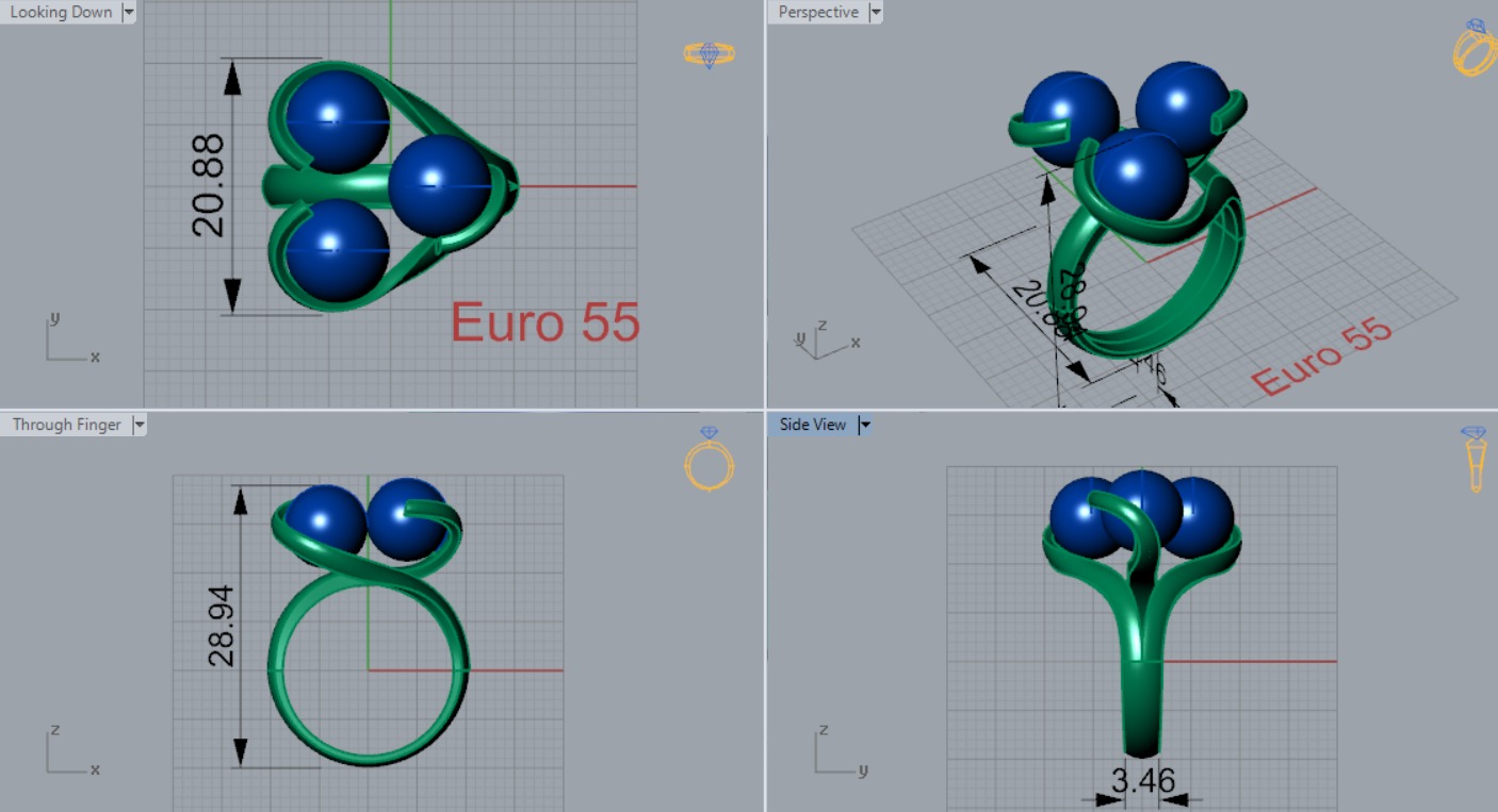 minimal woman pearl gold ring pr0014 3D print model_5