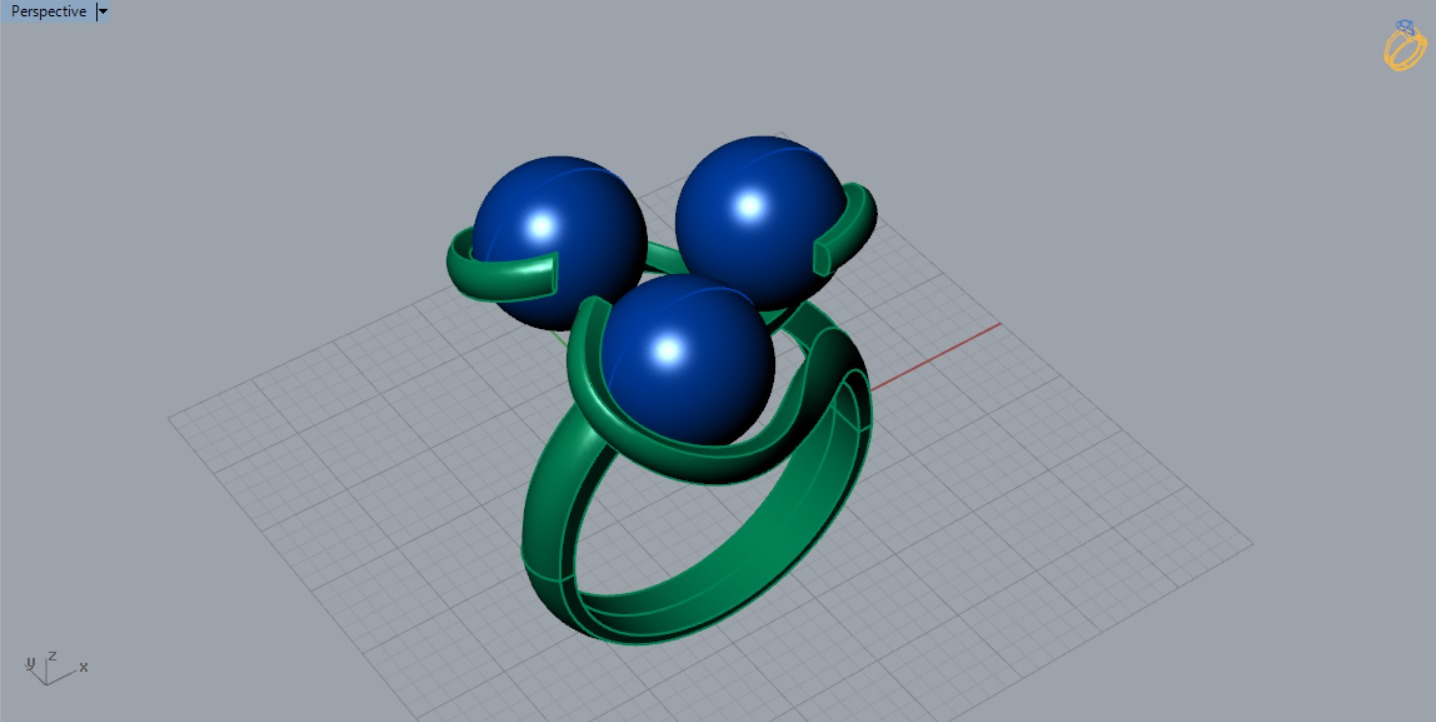 minimal woman pearl gold ring pr0014 3D print model_6