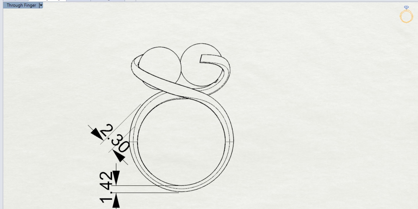 minimal woman pearl gold ring pr0014 3D print model_11