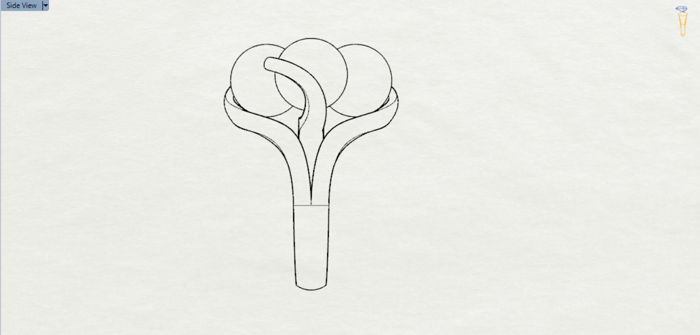 minimal woman pearl gold ring pr0014 3D print model_13