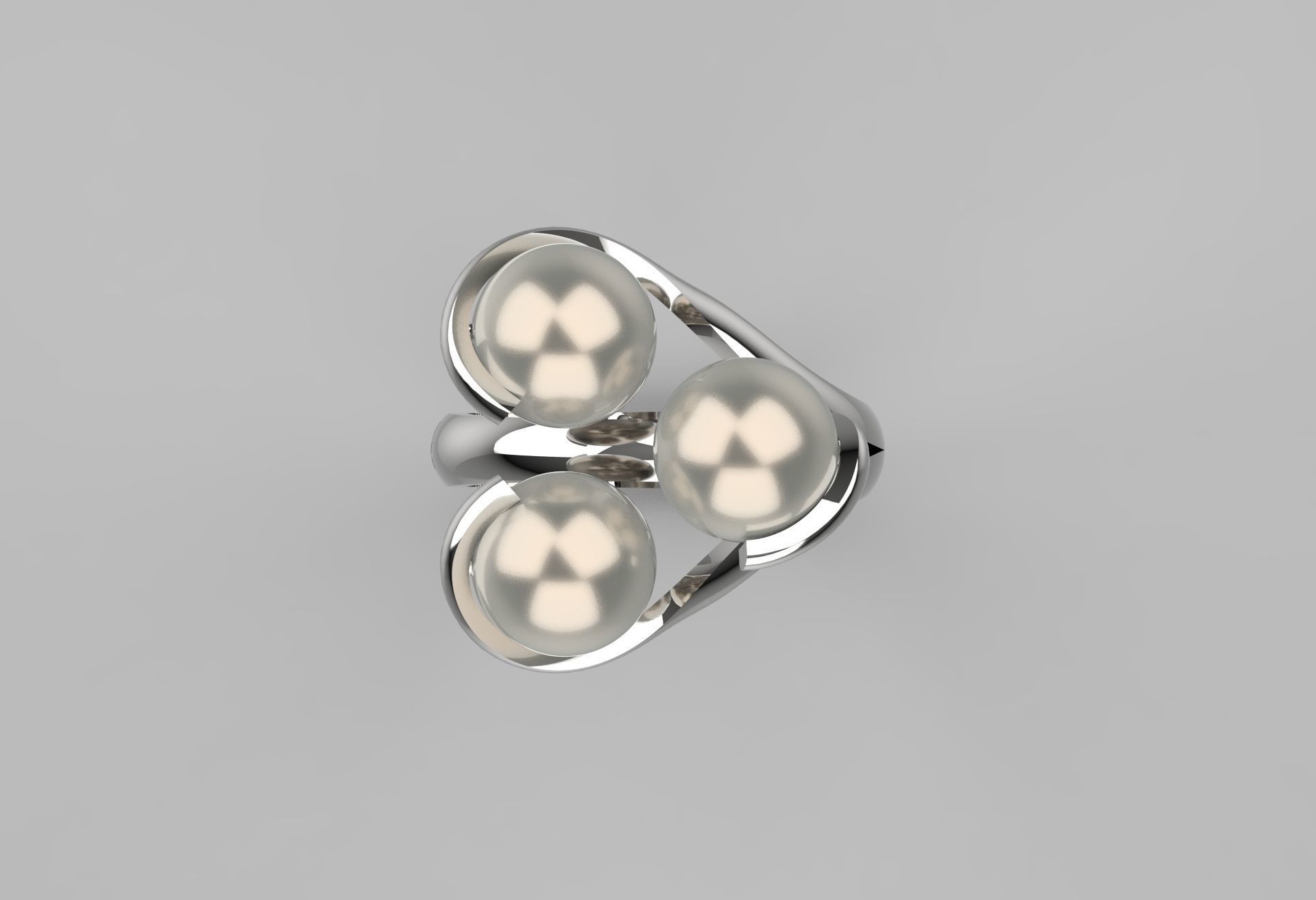 minimal woman pearl gold ring pr0014 3D print model_19