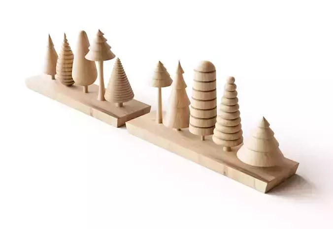 Wooden Tree Christmas Decoration