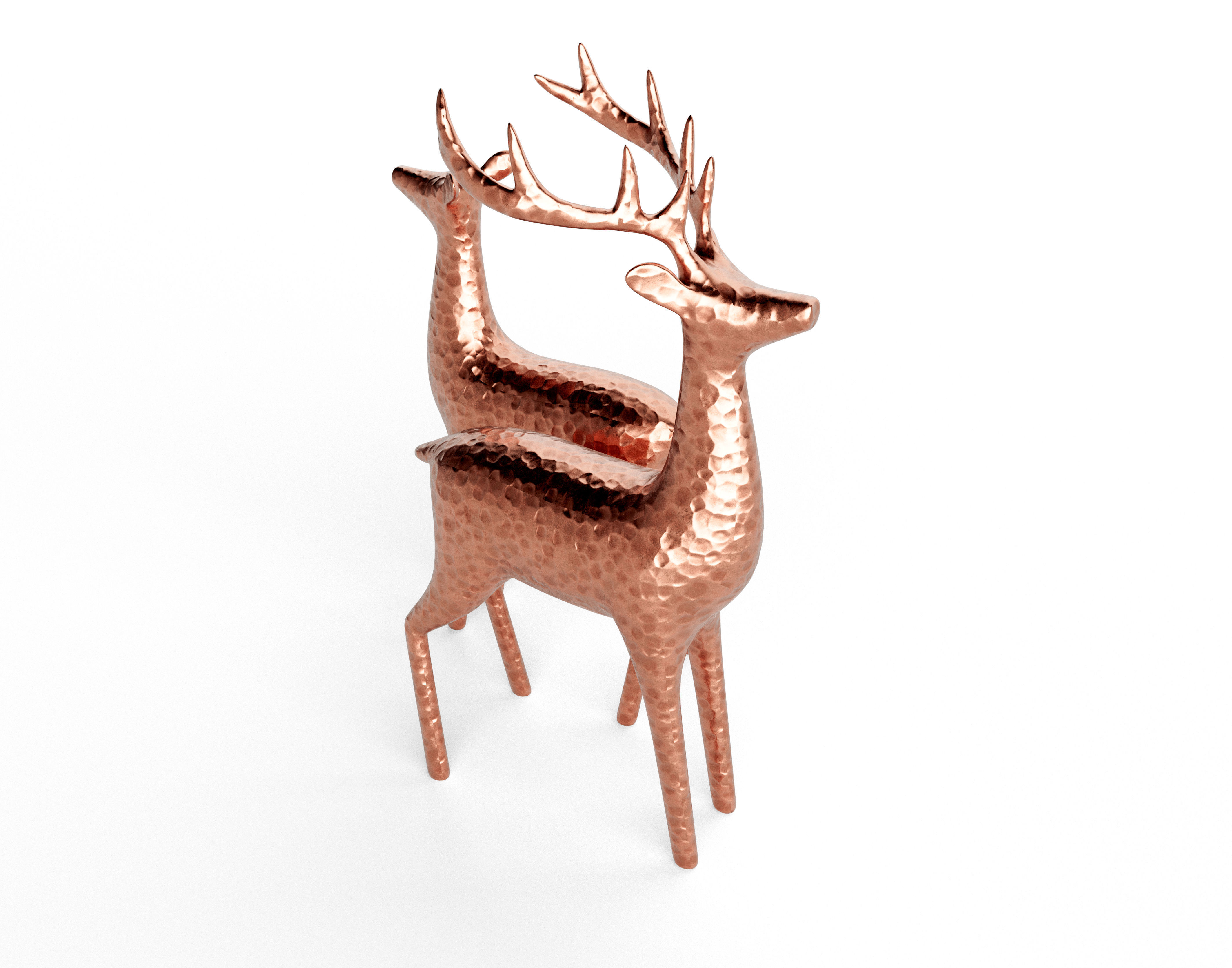 Copper Reindeer Decoration 3D model_2