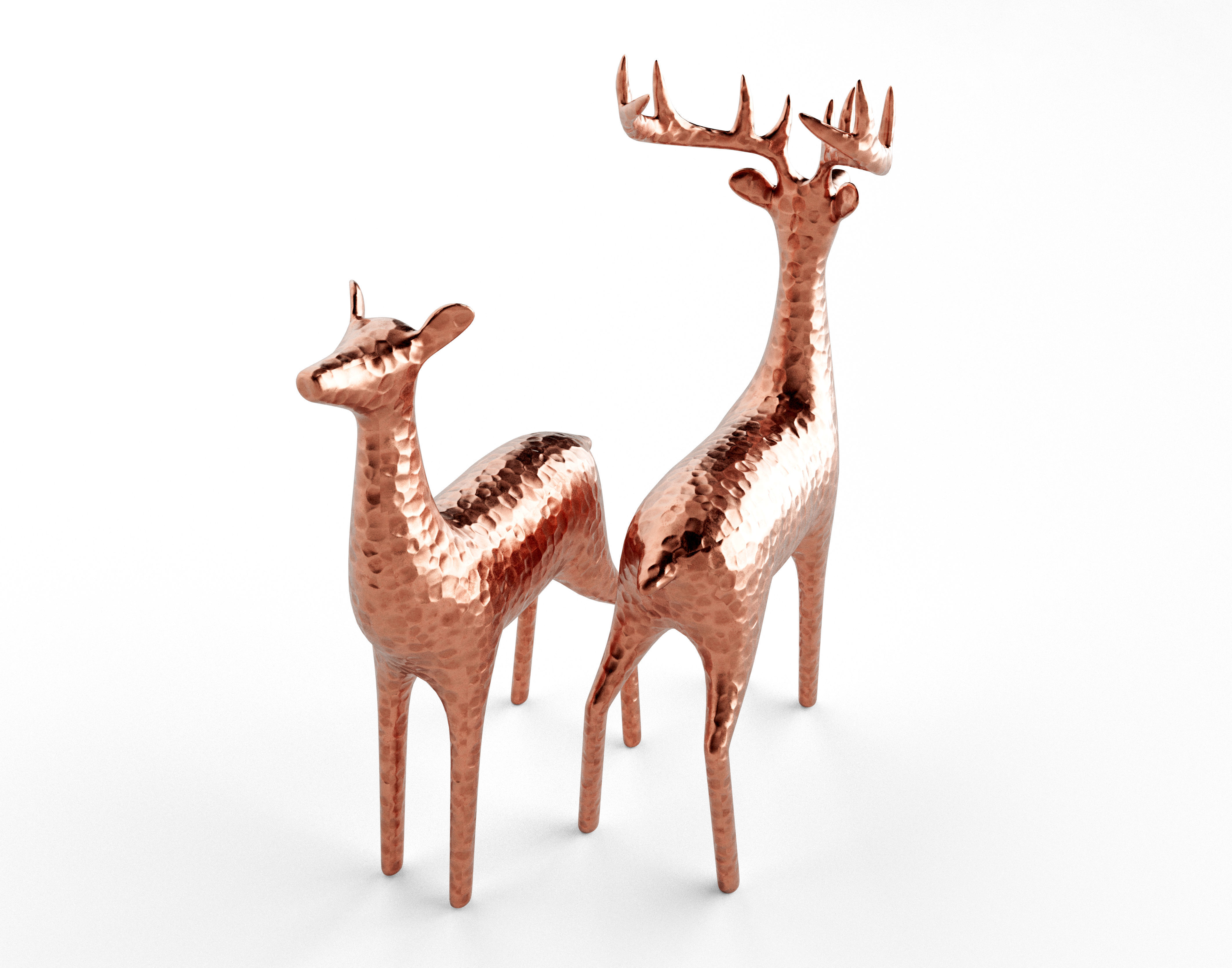 Copper Reindeer Decoration 3D model_6