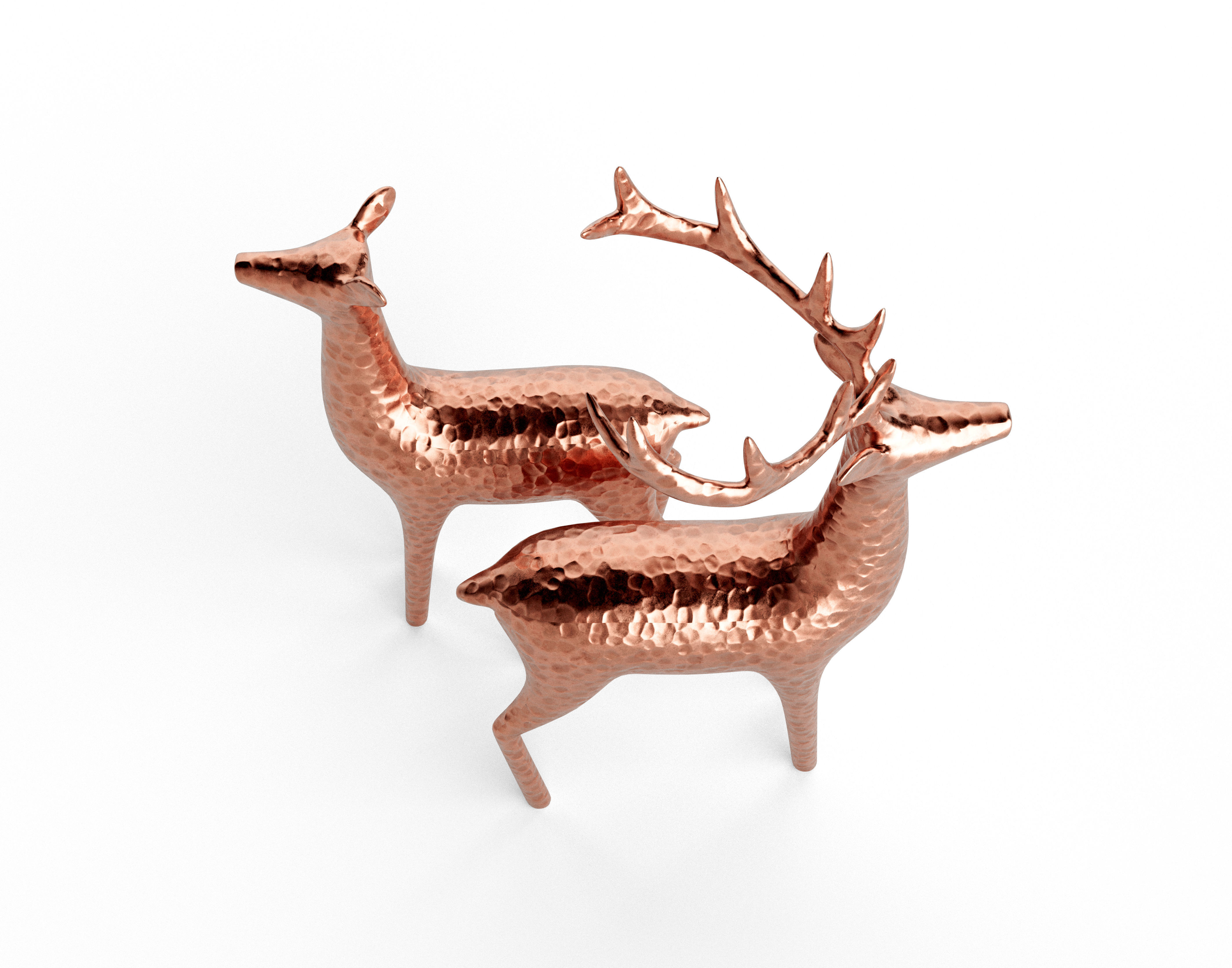 Copper Reindeer Decoration 3D model_4