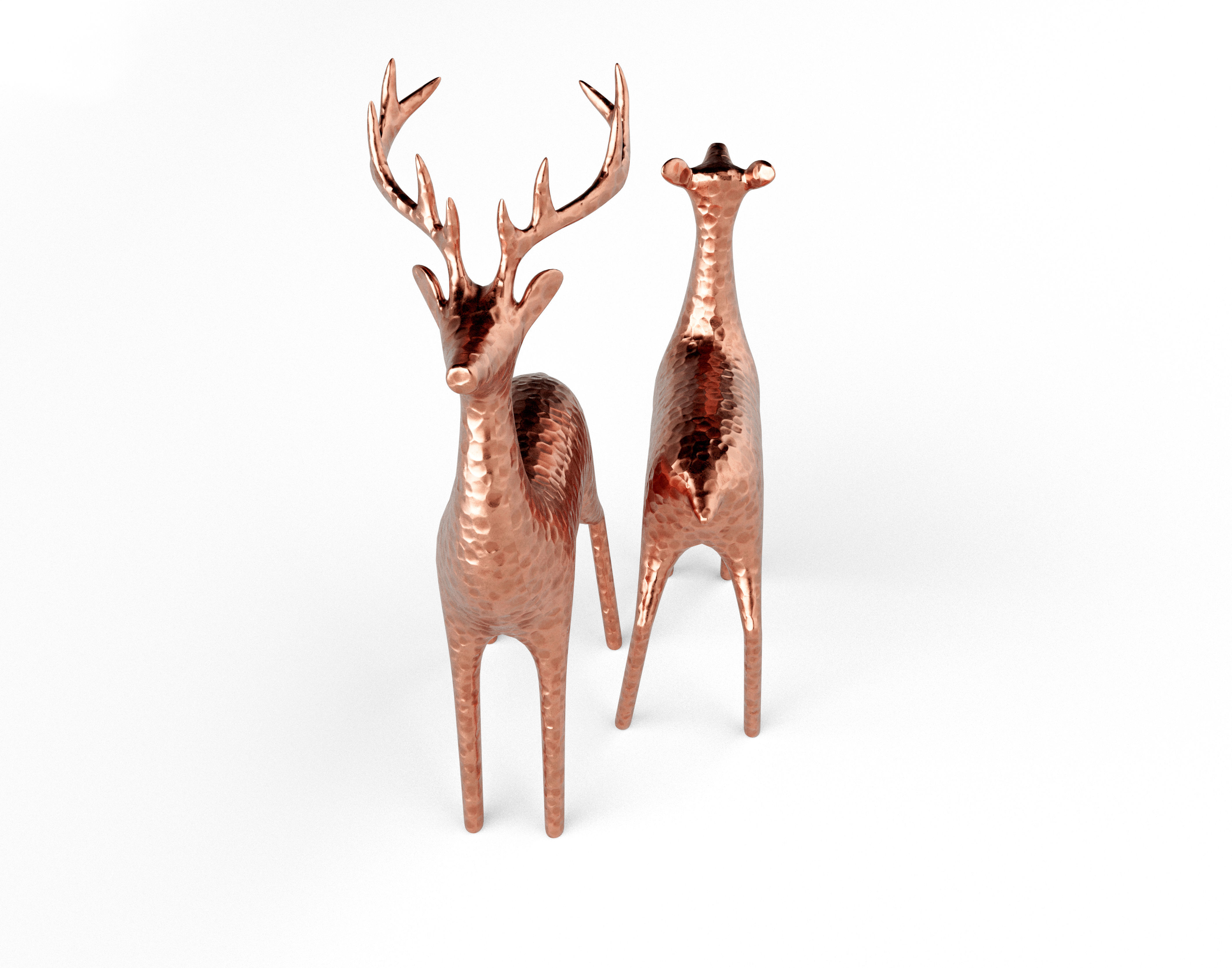 Copper Reindeer Decoration 3D model_5