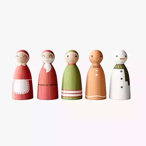Wooden Christmas Character Decorations