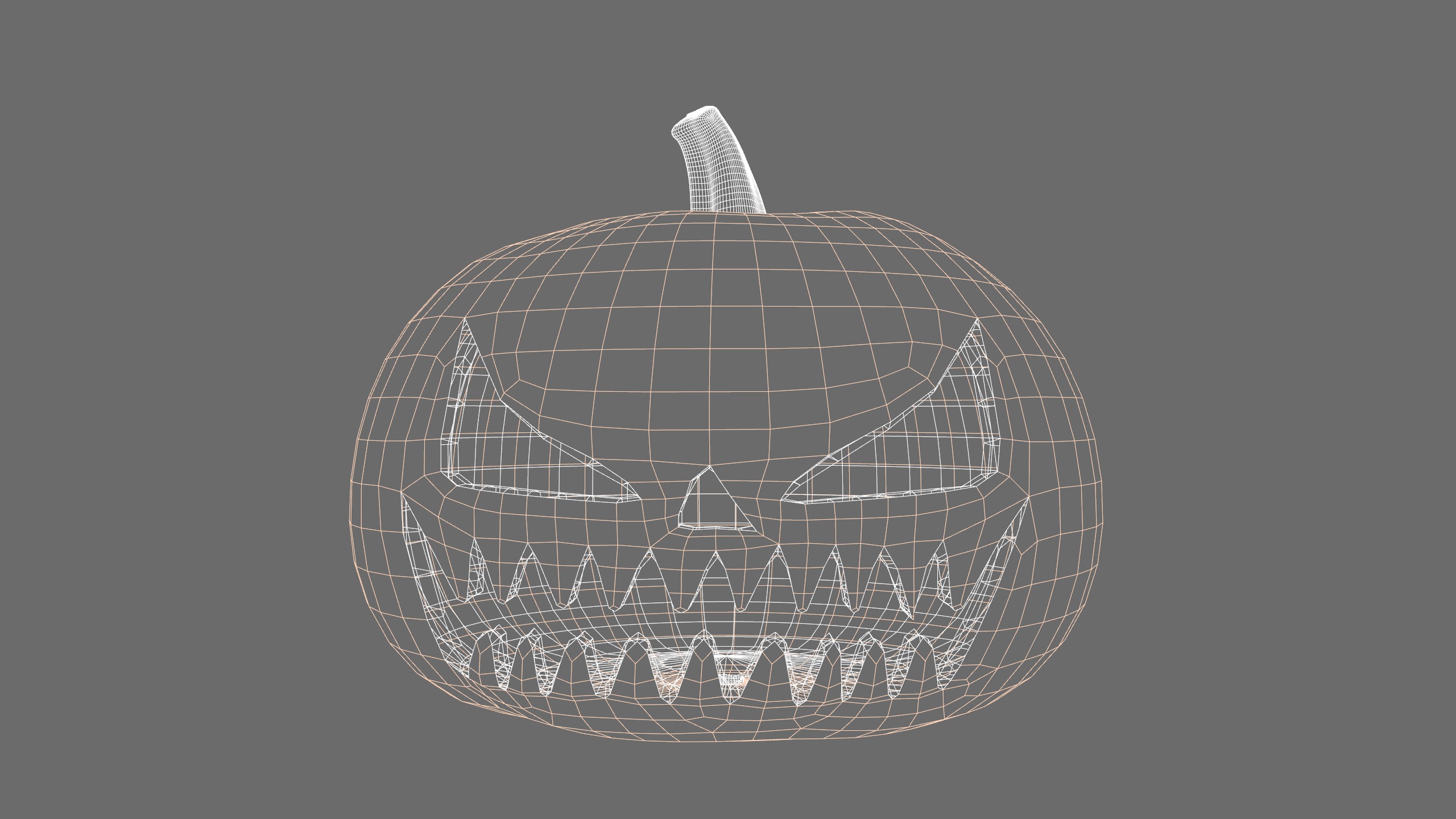 Pumpkin Halloween  Low-poly 3D model_8
