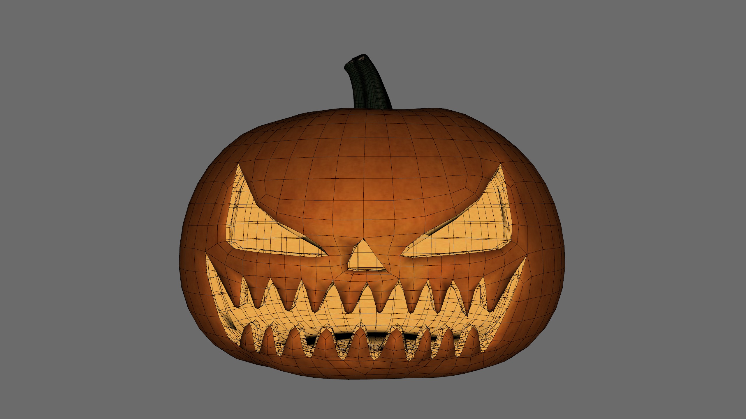 Pumpkin Halloween  Low-poly 3D model_11