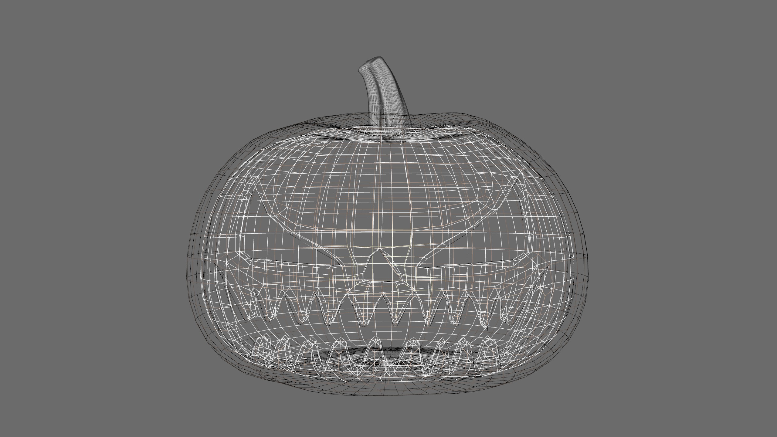 Pumpkin Halloween  Low-poly 3D model_9