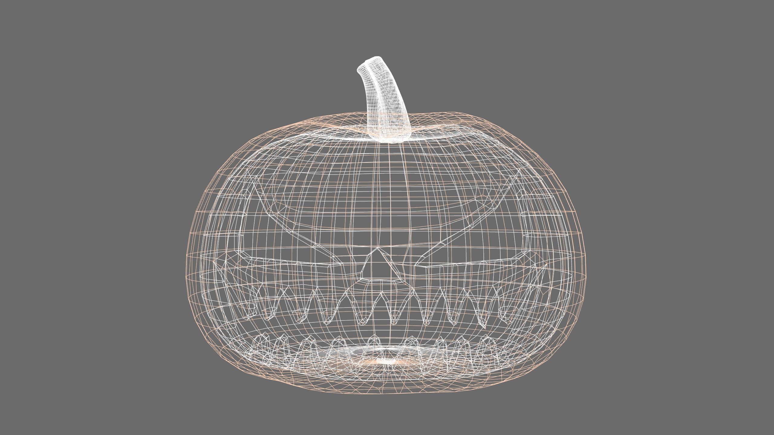 Pumpkin Halloween  Low-poly 3D model_7