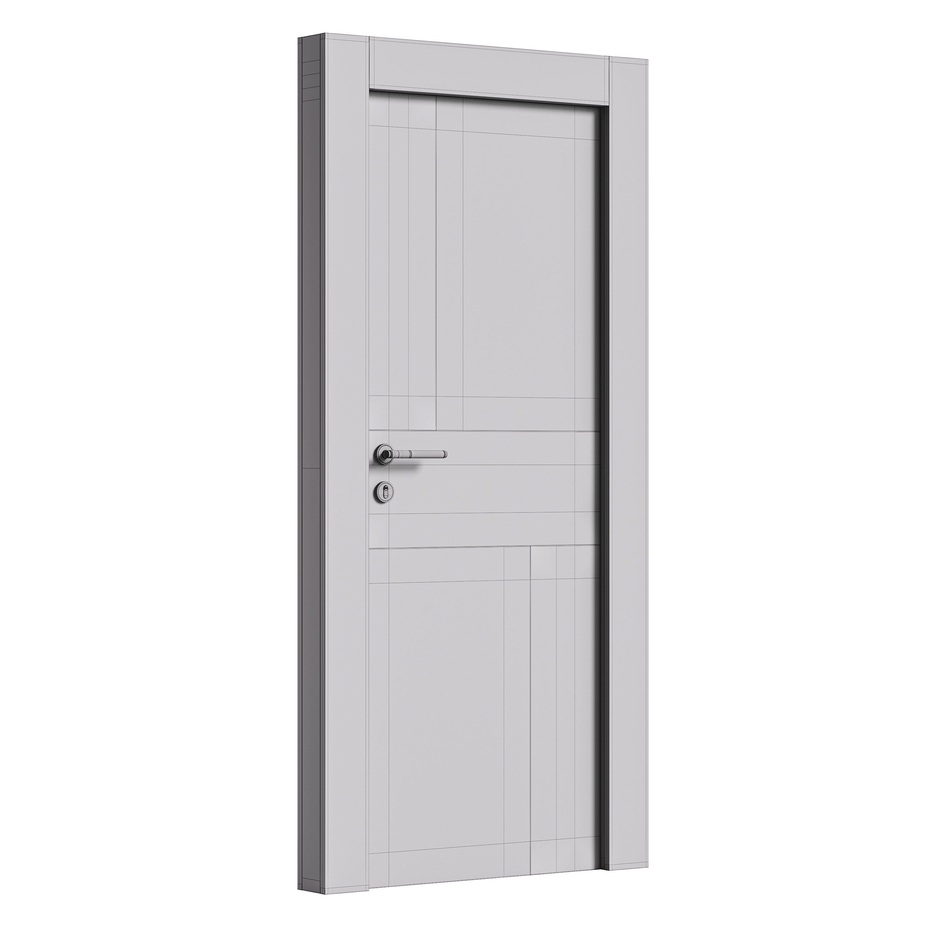 Modern entrance door 015 3D model_13